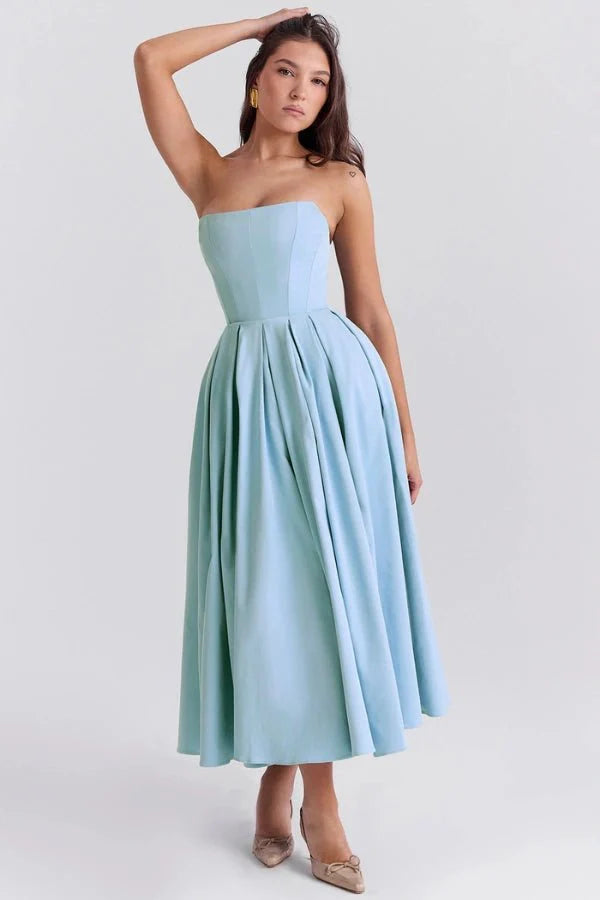 Women's Corseted Wedding Guest Dress | Midi | Bellaviera™ Hero