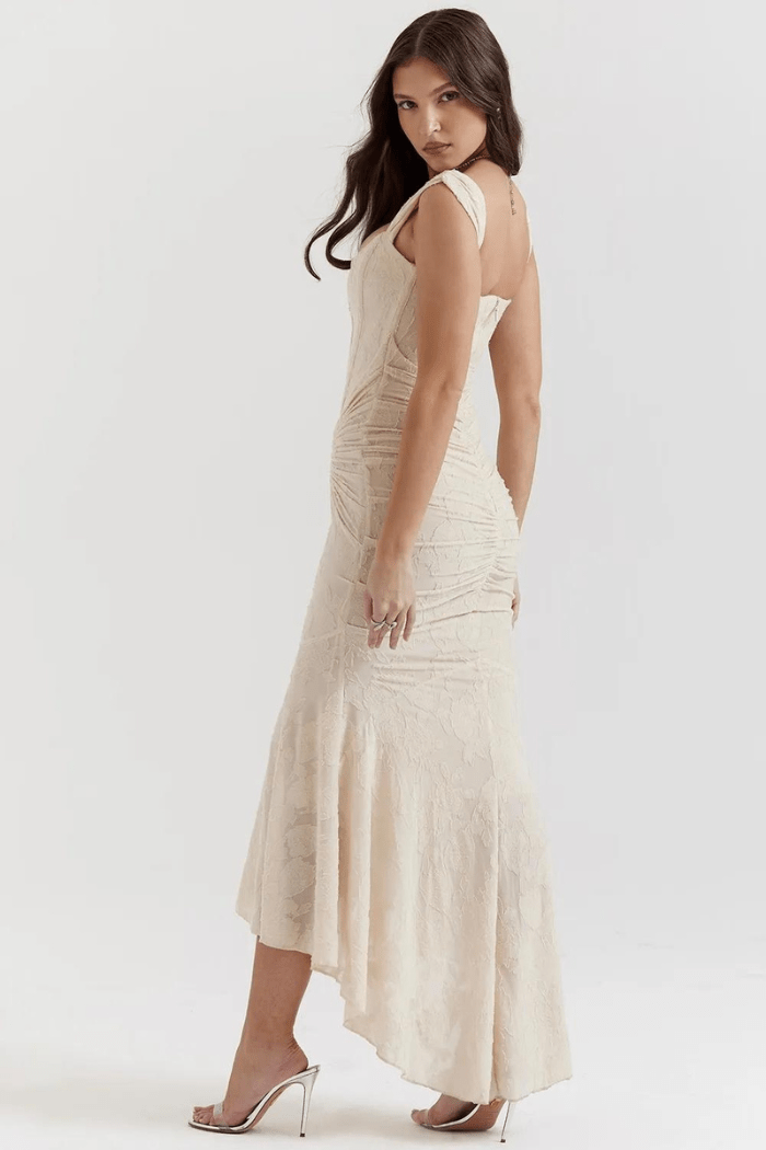 Women's Rose Print Maxi Dress | Flowing | Arabellina™ View 13