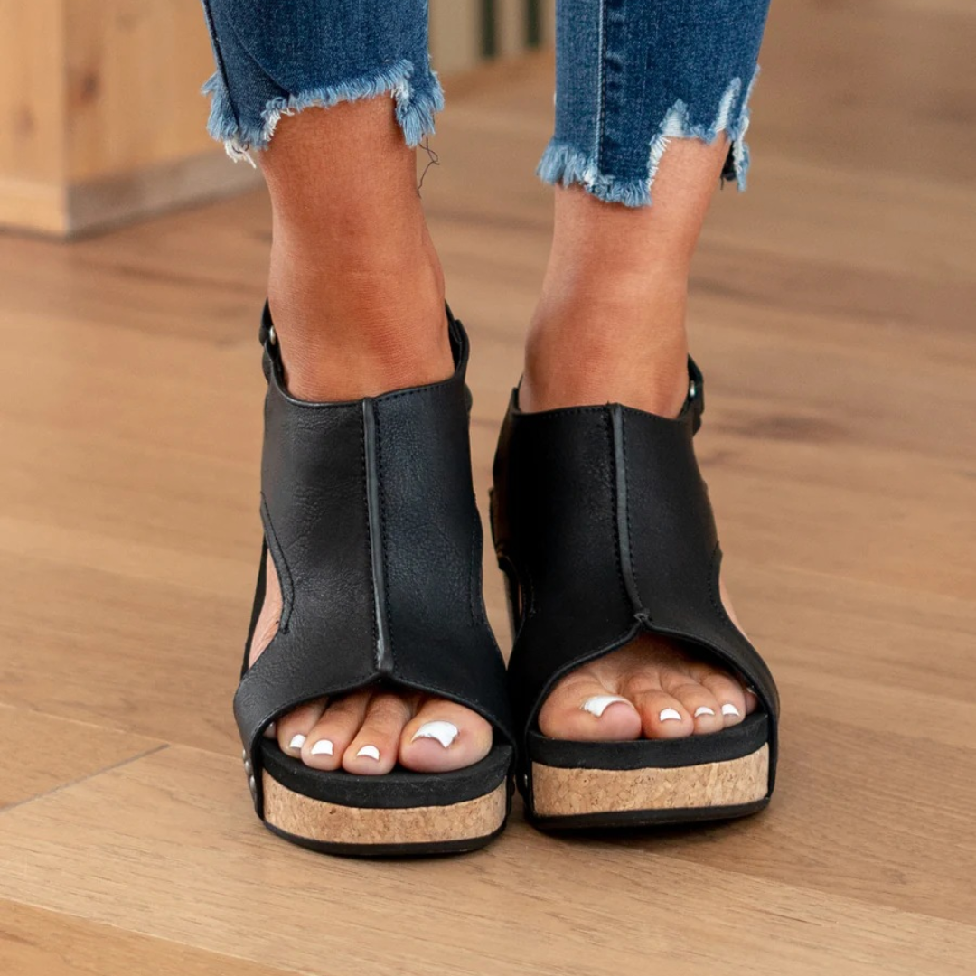 Sandals Women's Suede Orthopedic | Wedge | Mirabelle™ Back