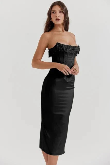 Women's Embellished Strapless Wedding Guest Dress | Maralexia™ Full