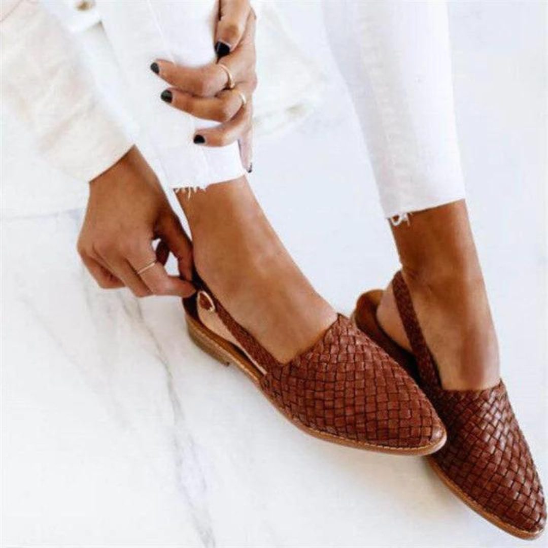 Women's Elegant Leather Ballerinas | Seraphine™ Hero