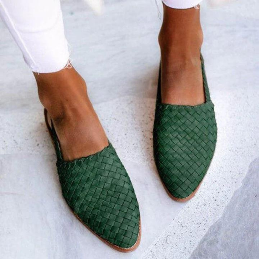 Women's Elegant Leather Ballerinas | Seraphine™ Front