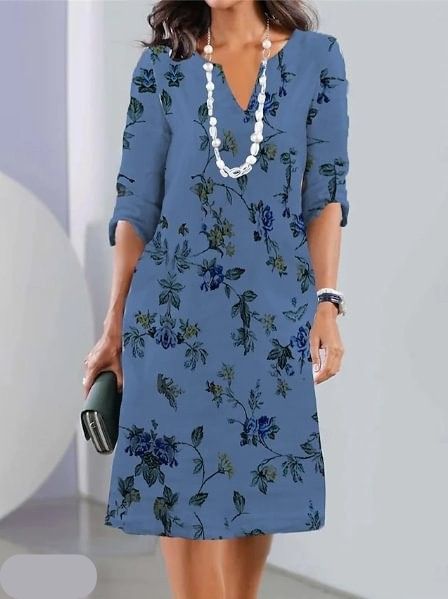 Women's Floral Print Double Tunic Dress | Bellavina™ Side
