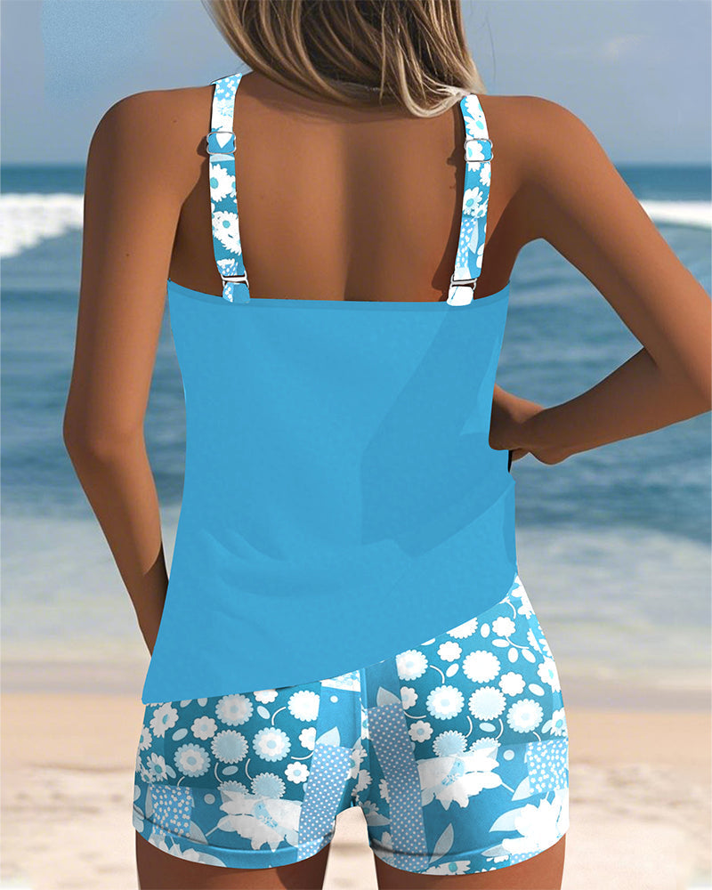 Women's Comfortable Two-Piece Swimsuit | Floral | Seralyx™ Angle