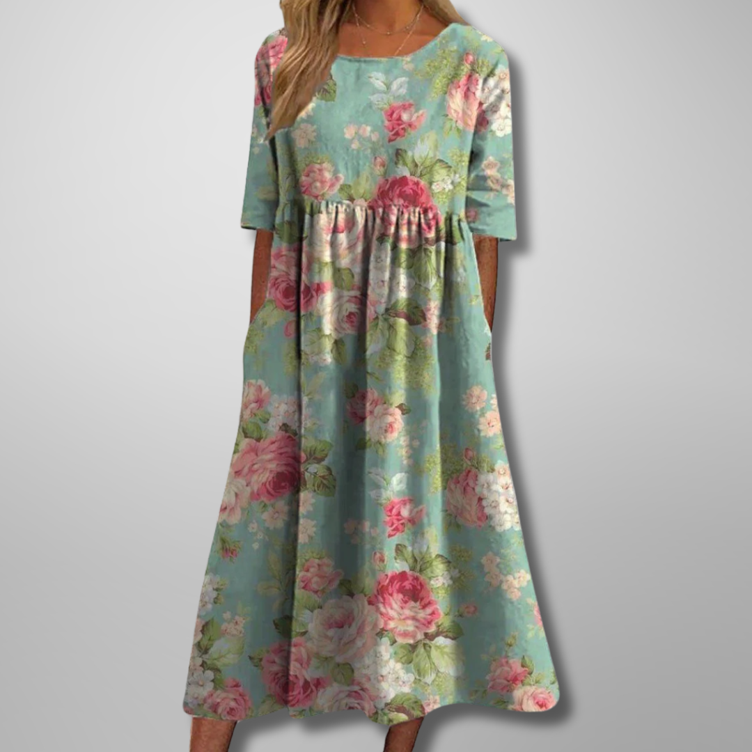 Women's Relaxed Floral Midi Dress | Celeste™ Front