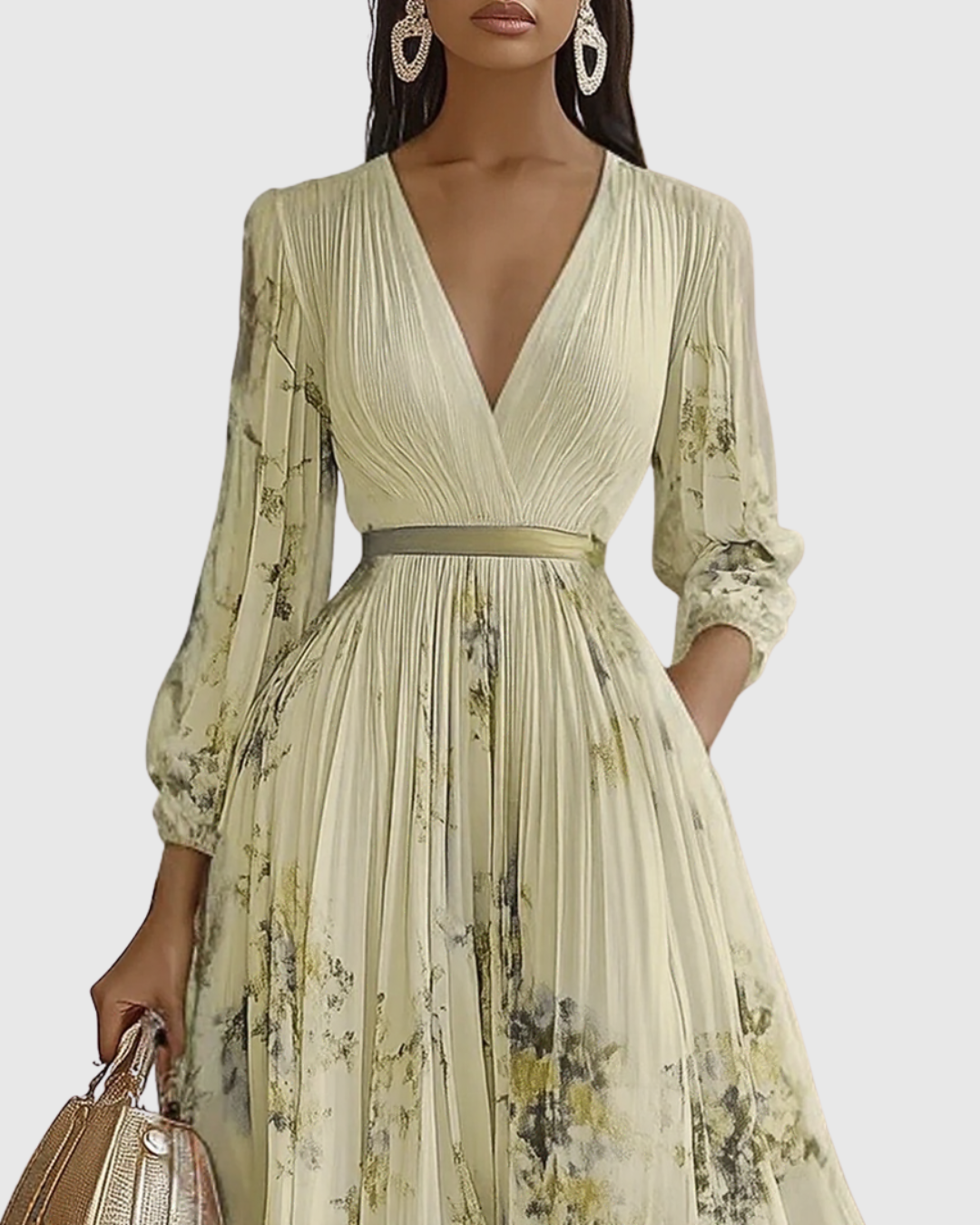 Women's Elegant Pleated Maxi Dress | Seralynn™ Full