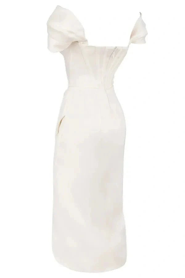 Women's Satin Wedding Guest Dress | Corset | Thessadora™ Back