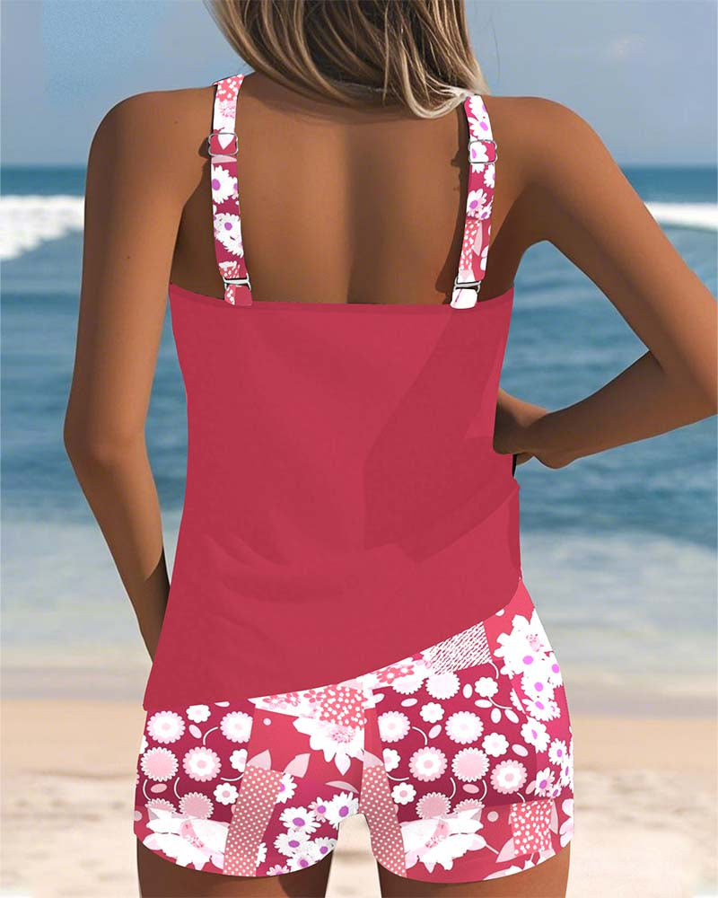 Women's Comfortable Two-Piece Swimsuit | Floral | Seralyx™ Front