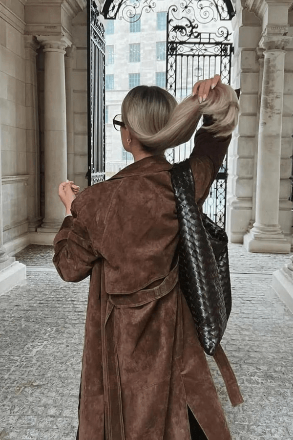 Women's Belted Trenchcoat | Maxi | Nerissiana™ Close Up