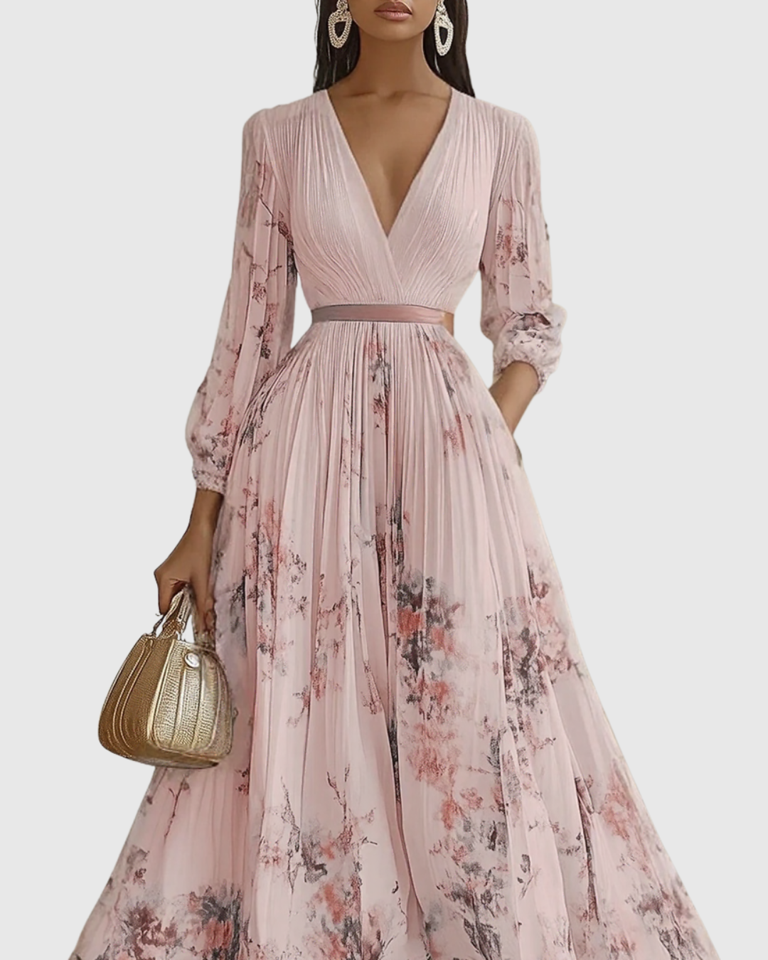 Women's Elegant Pleated Maxi Dress | Seralynn™ View 12