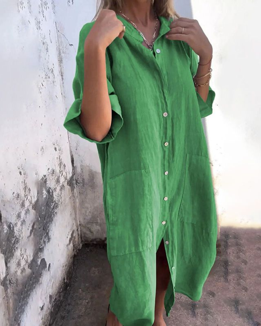 Women's Boho Shirt Dress | Relaxed | Seraphina™ Side