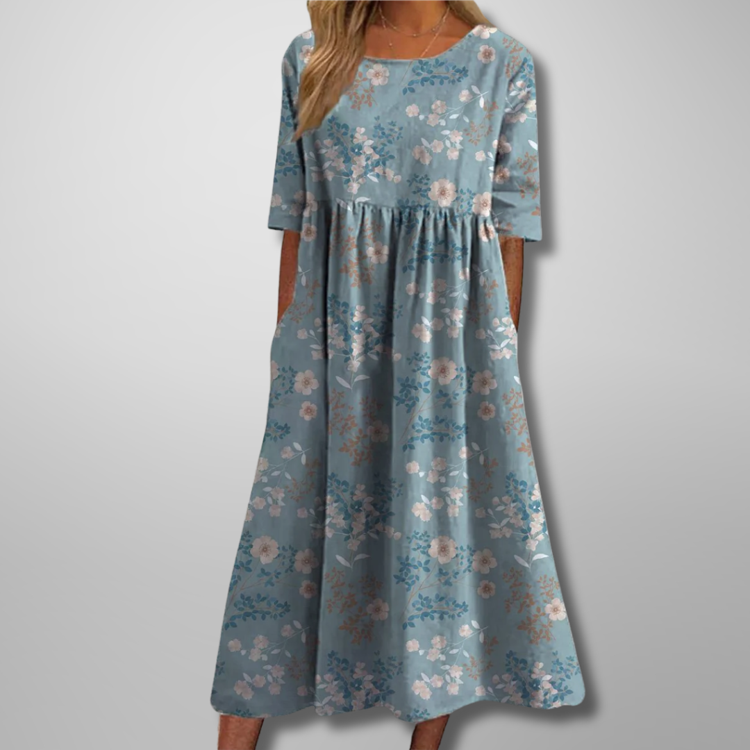 Women's Relaxed Floral Midi Dress | Celeste™ Back