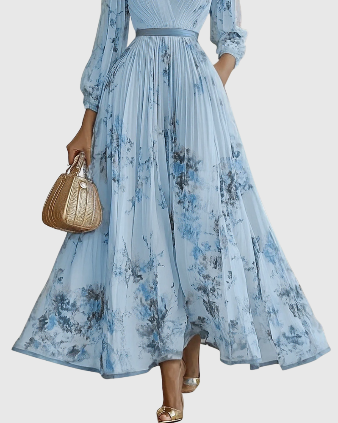 Women's Elegant Pleated Maxi Dress | Seralynn™ Lifestyle