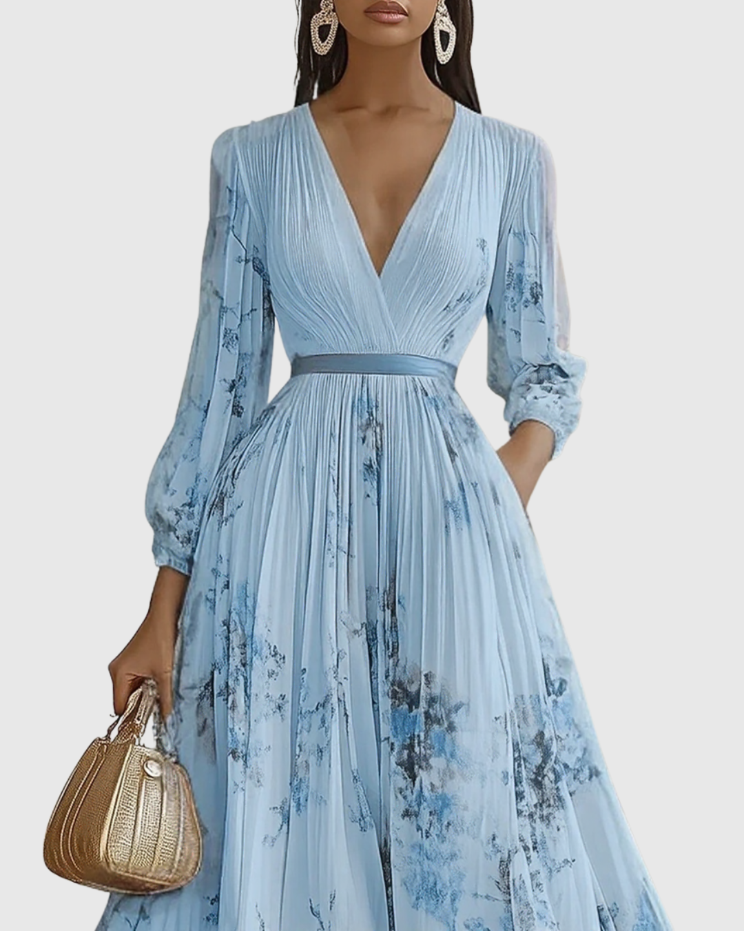 Women's Elegant Pleated Maxi Dress | Seralynn™ Back