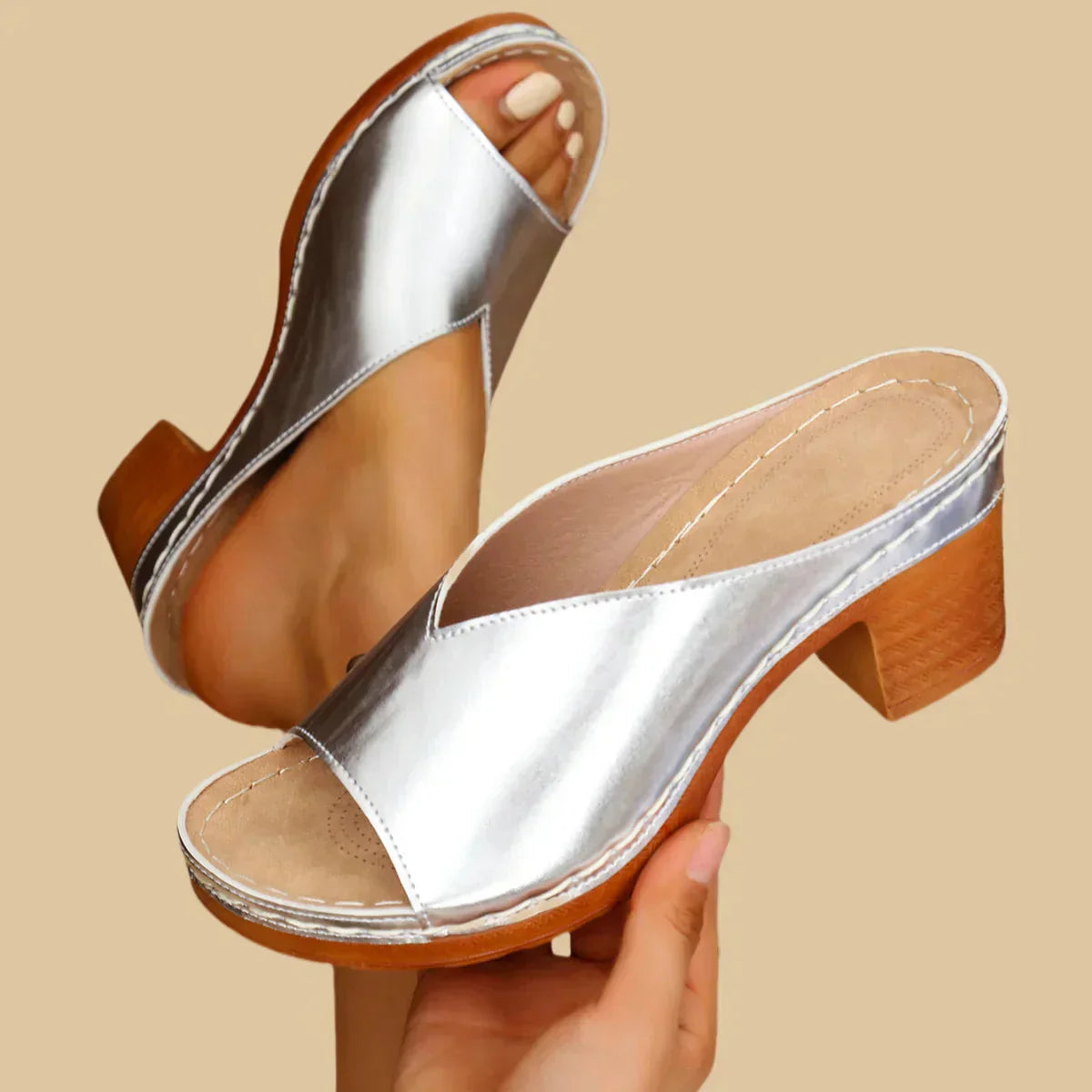 Women's Orthopedic Sandals | Thick Heels | Virellia™ Front