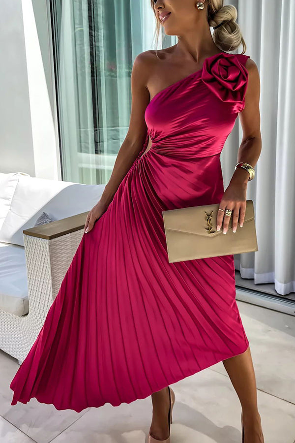 Women's One Shoulder Pleated Dress | Graduation | Seralina™ Hero