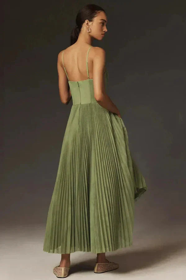 Women's Elegant Pleated Graduation Dress | Aureline™ Detail
