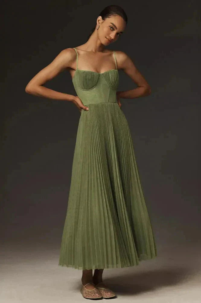 Women's Elegant Pleated Graduation Dress | Aureline™ Hero