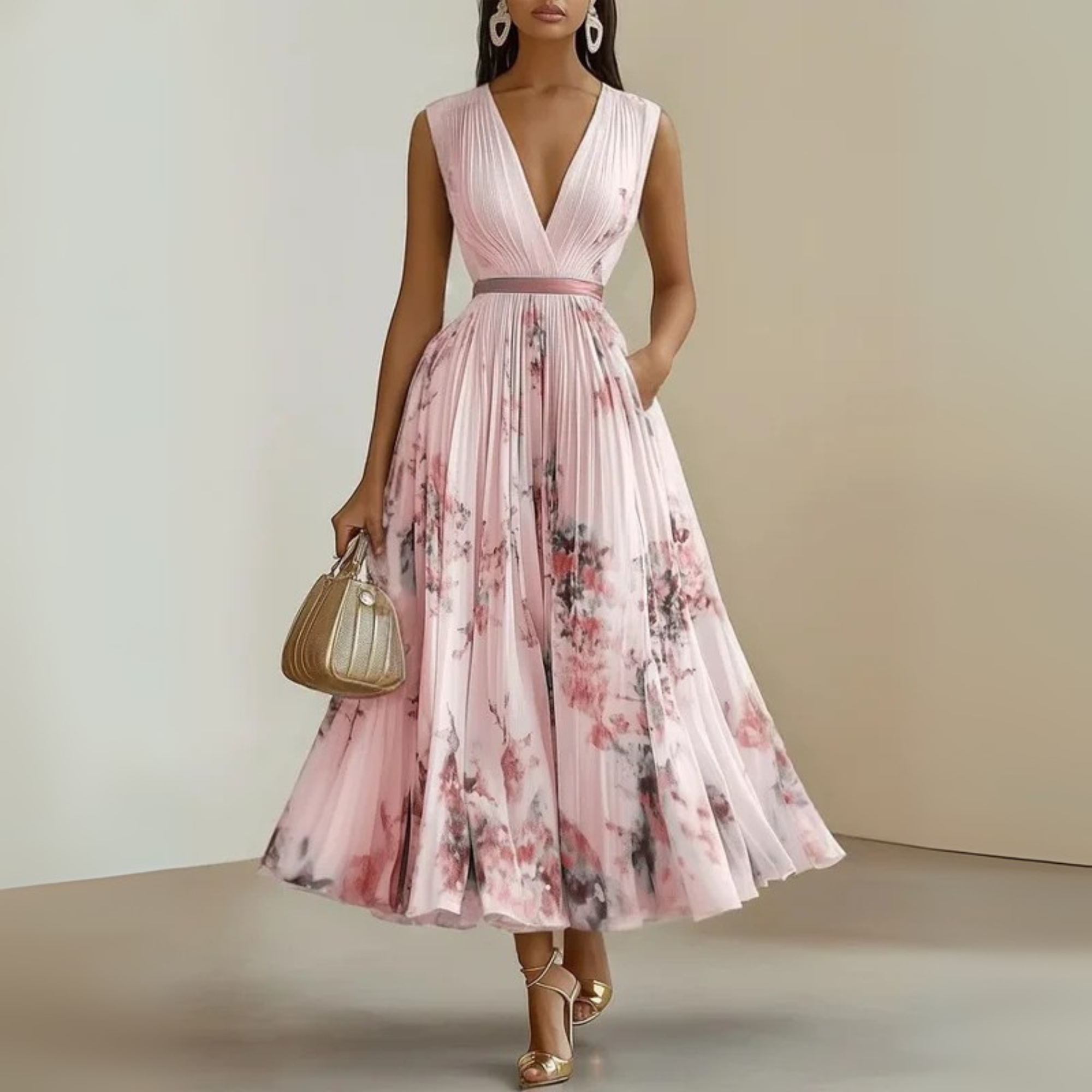 Women's Flowy Sleeveless Graduation Dress | Seraphina™ Detail