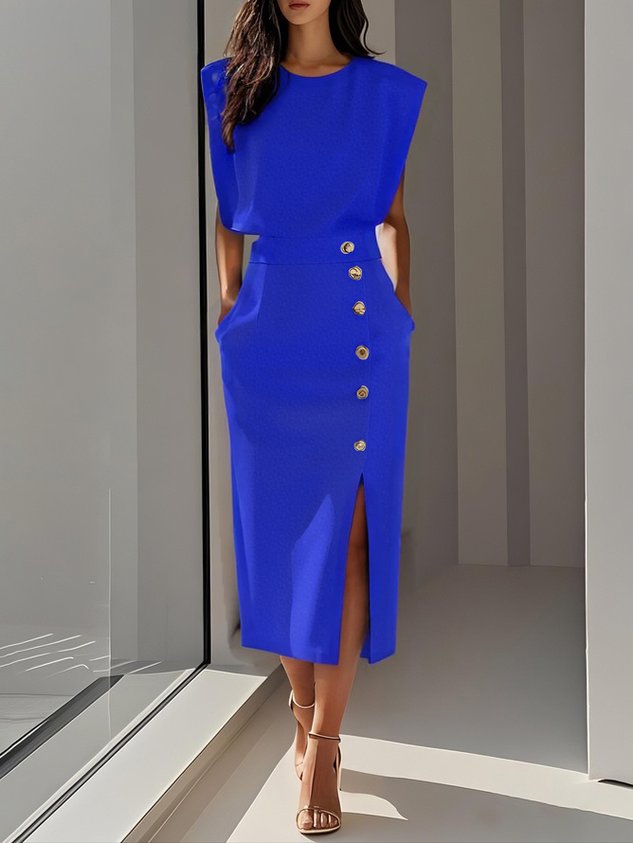 Women's Elegant Effortless Graduation Dress | Charm Midi | Seraphina™ Close Up