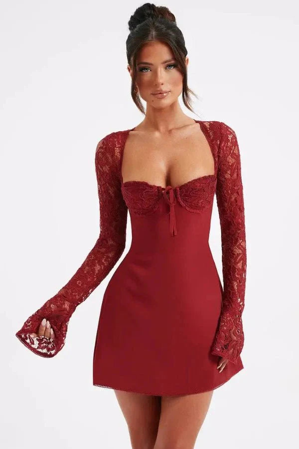 Women's Bodycon Mini Dress | Flared Sleeve | Miralestra™ View 14