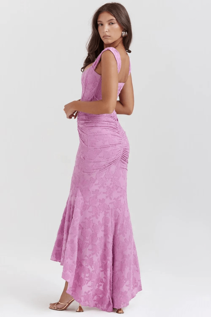 Women's Rose Print Maxi Dress | Flowing | Arabellina™ Angle