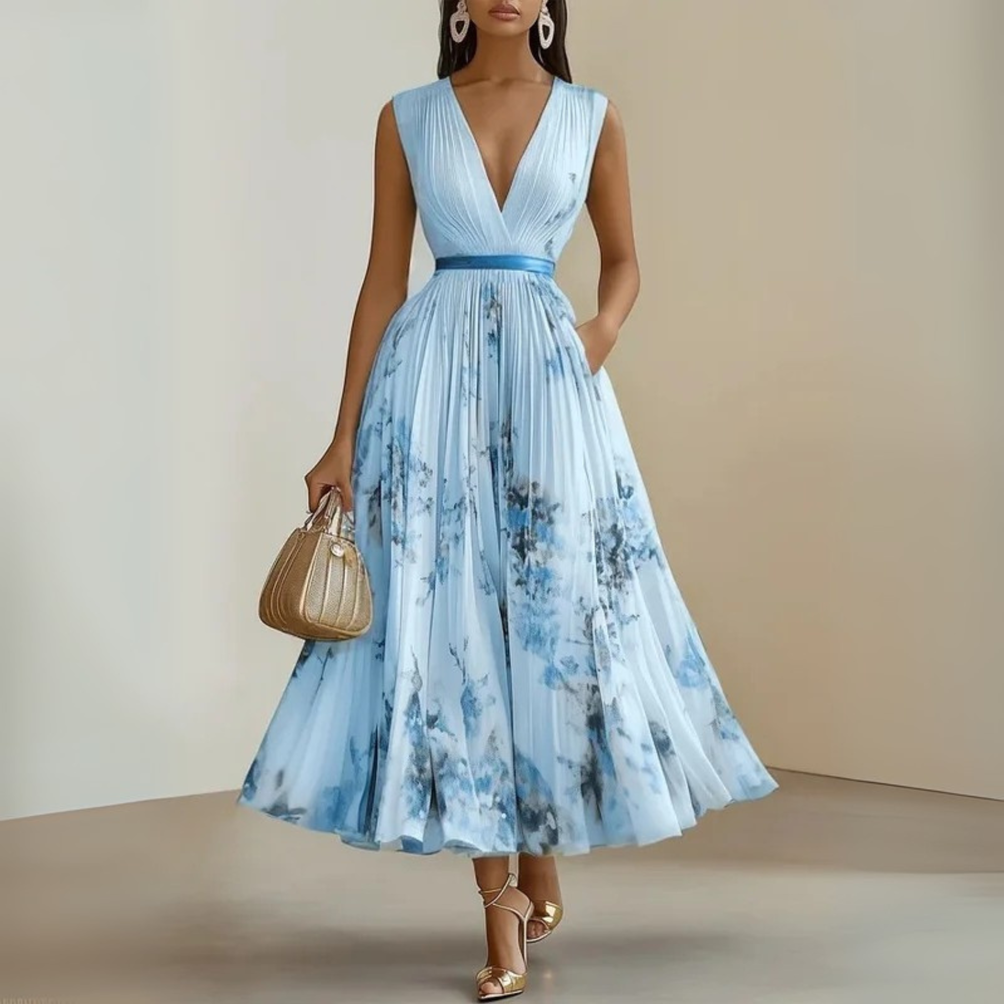 Women's Flowy Sleeveless Graduation Dress | Seraphina™ Side