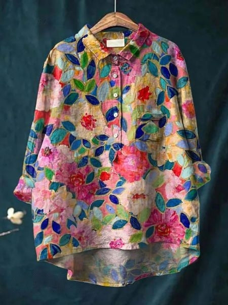 Women's Floral Blouse | Draped | Celestine™ Detail