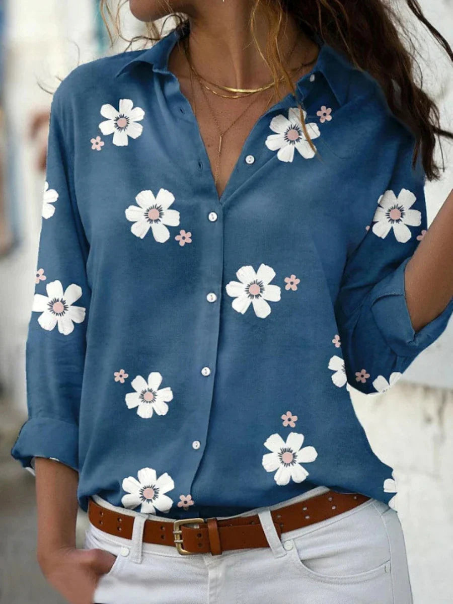 Women's Floral Short Sleeve Blouse | Avaloria™ Detail