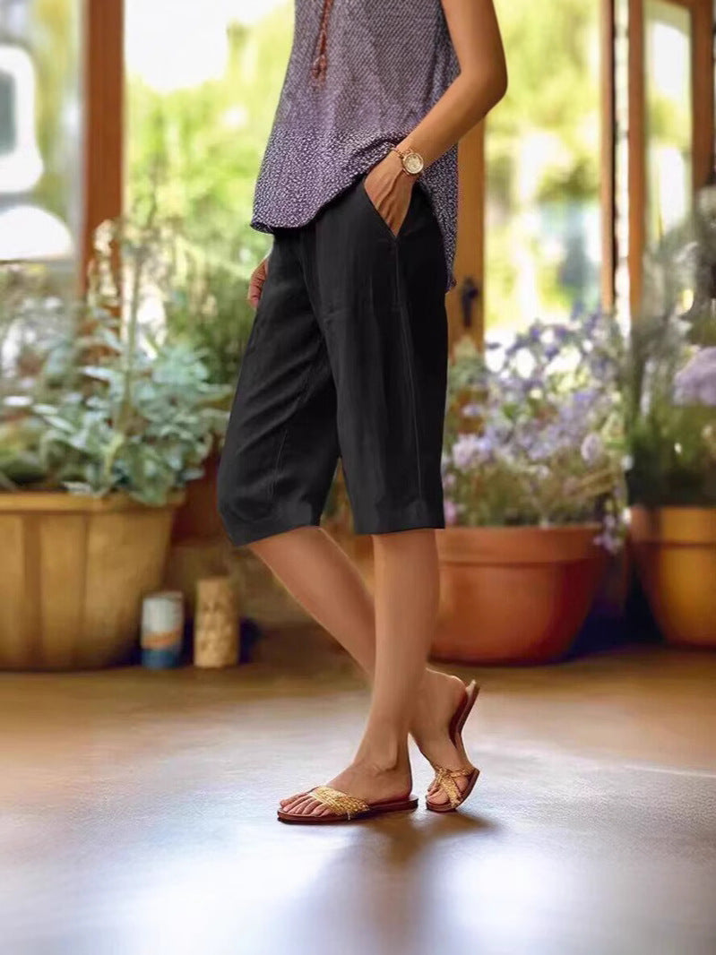 Women's Light Linen Summer Shorts | Zelaia™ Back