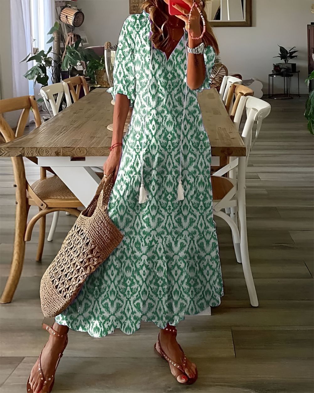 Women's Flowing Boho Dress | Sereniya™ Front