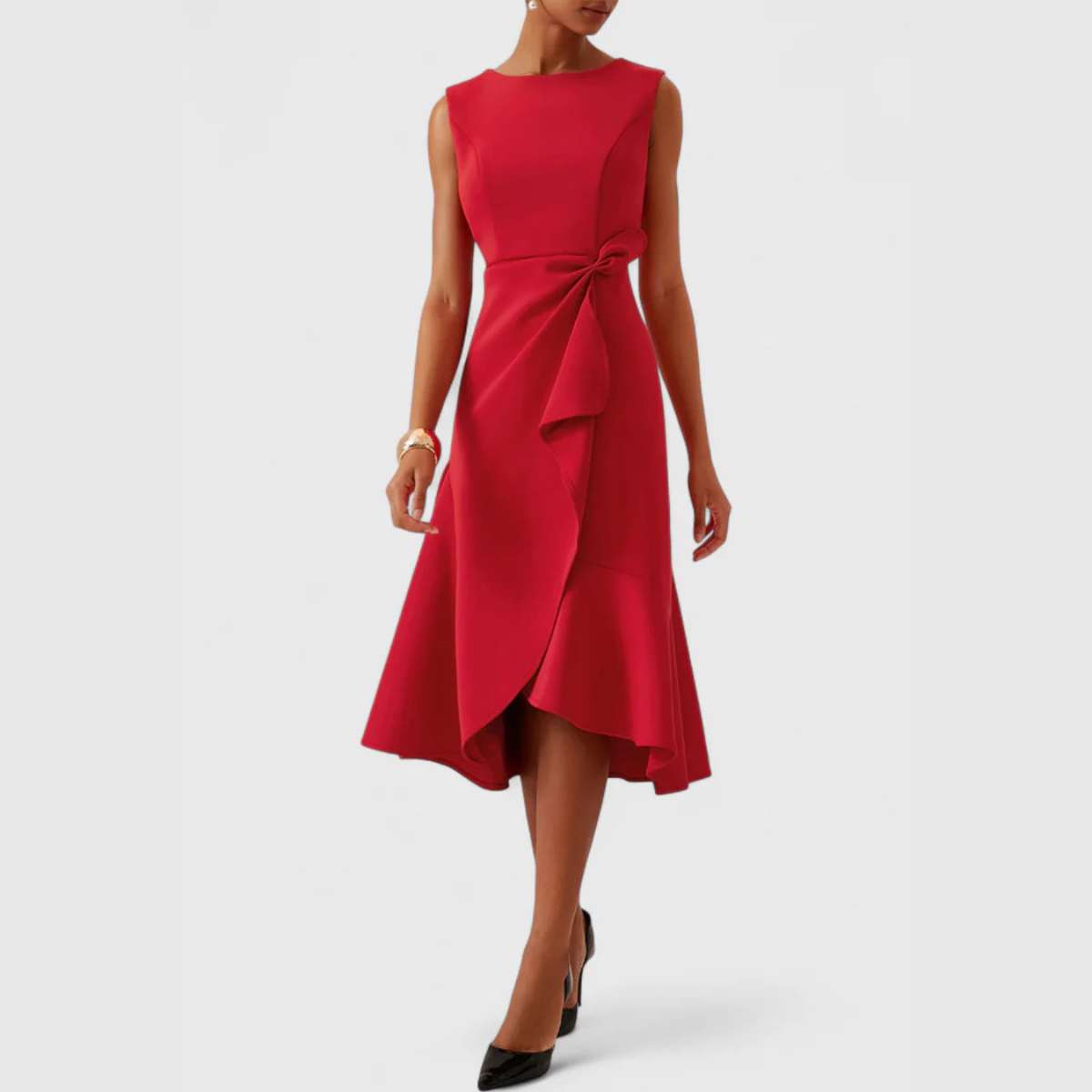 Women's Draped Asymmetric Graduation Dress | Miraleth™ View 15