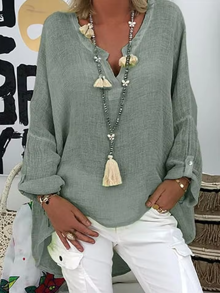 Women's Lightweight Oversized Blouse | Delphina™ Close Up