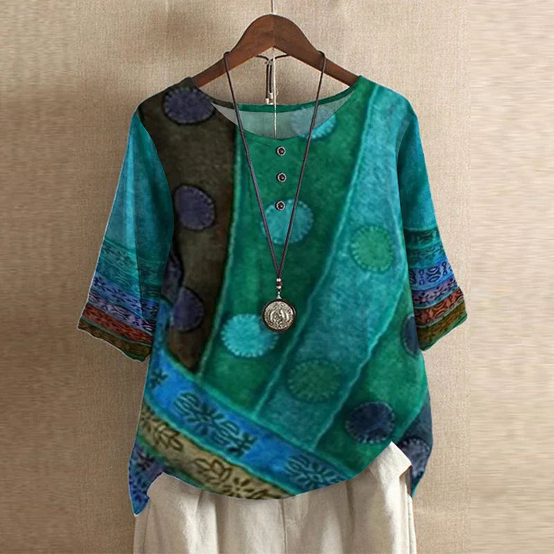 Women's Retro Blouse | Floral | Celestine™ Detail