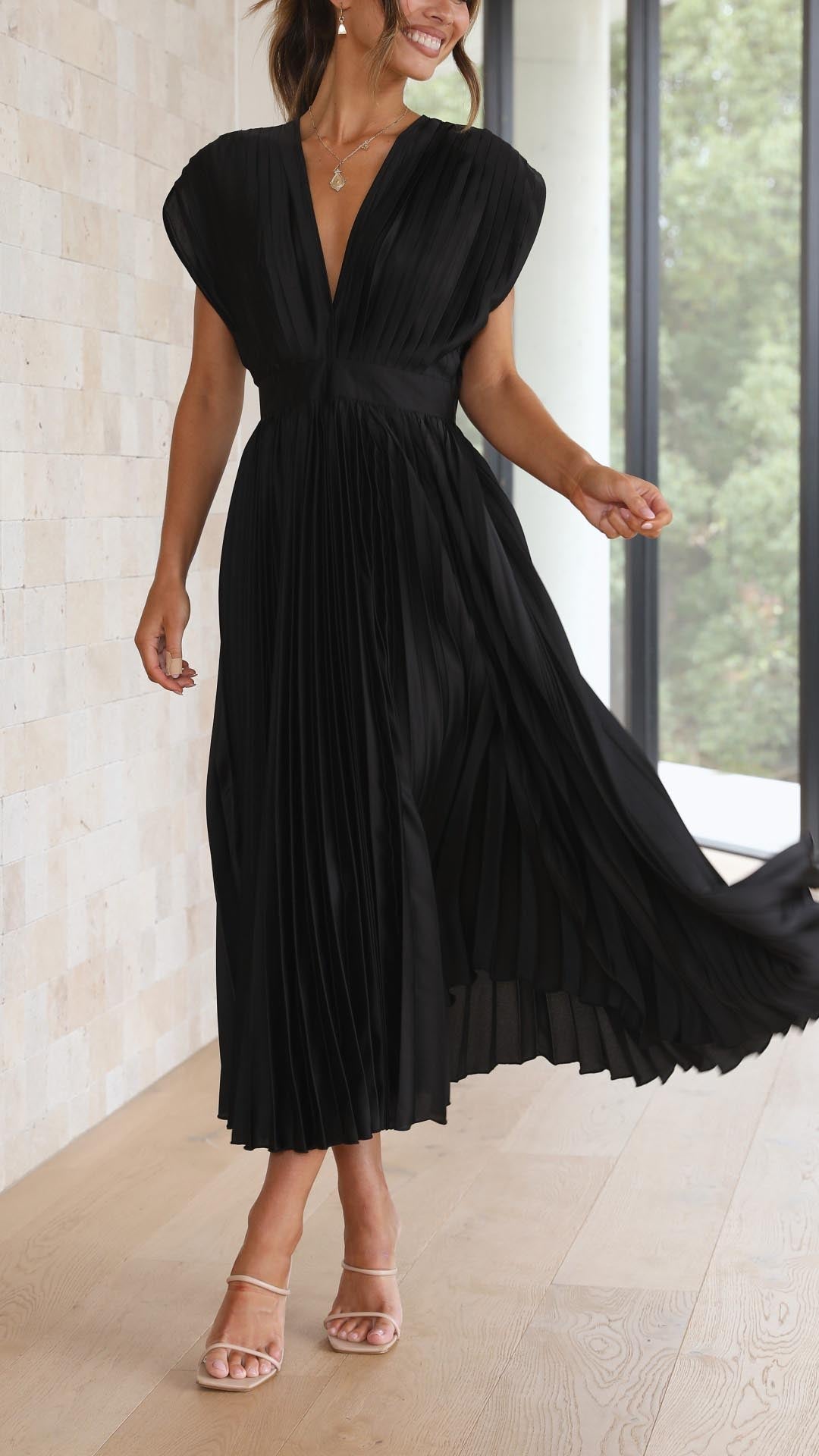 Women's Elegant Pleated Maxi Dress | Seraphine™ View 17