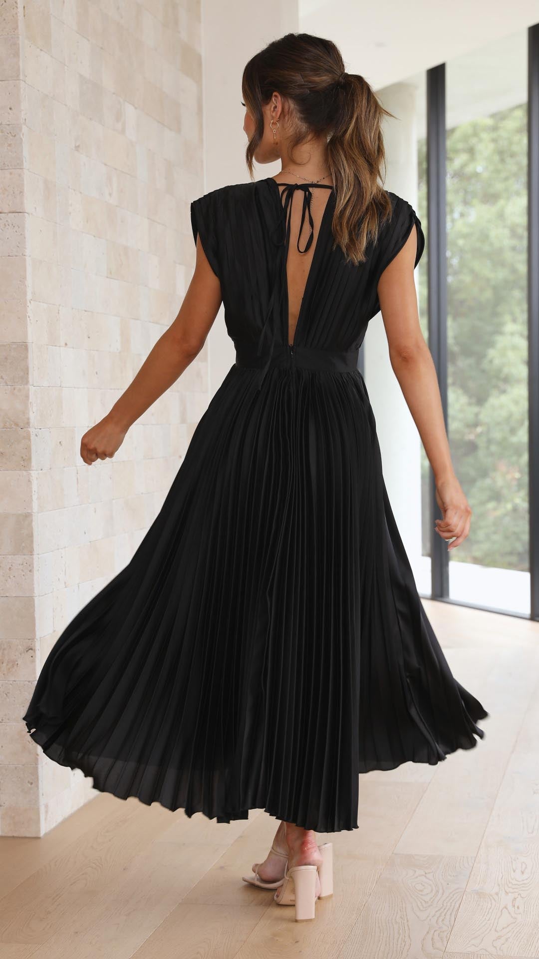 Women's Elegant Pleated Maxi Dress | Seraphine™ View 19