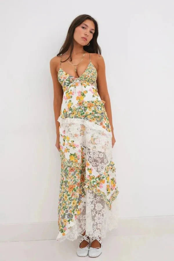 Women's Print Splice Dress | Wanderlust | Rosalynth™ Front