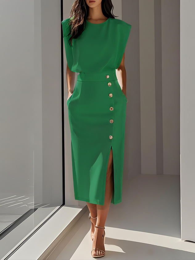 Women's Elegant Effortless Graduation Dress | Charm Midi | Seraphina™ Side