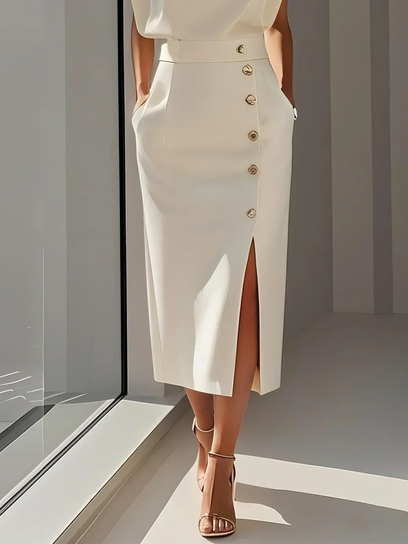 Women's Elegant Effortless Graduation Dress | Charm Midi | Seraphina™ View 11