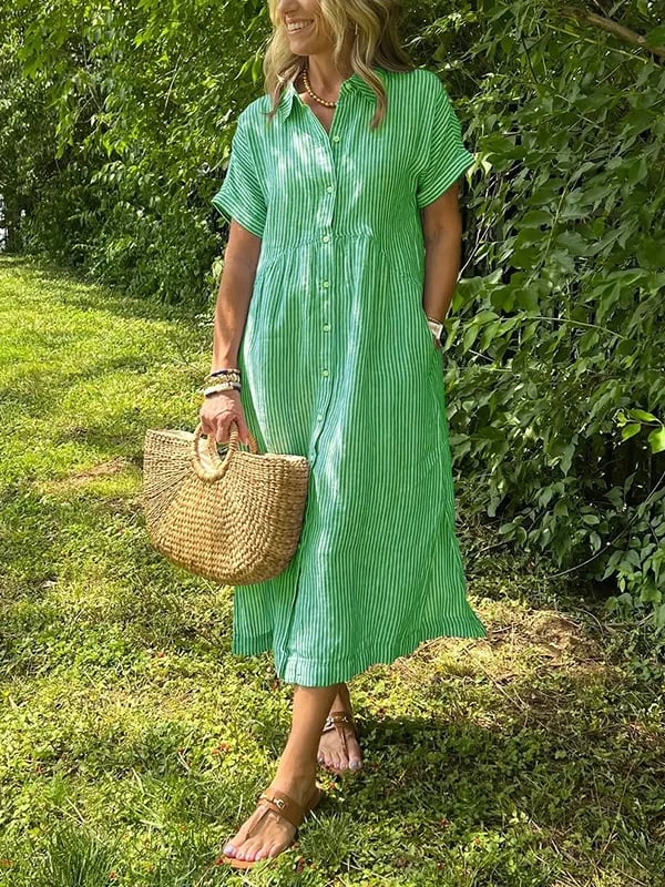 Women's Striped Shirt Dress | Valentara™ Back