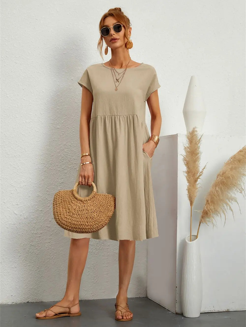 Women's Casual Pocket Dress | Bellacora™ Detail