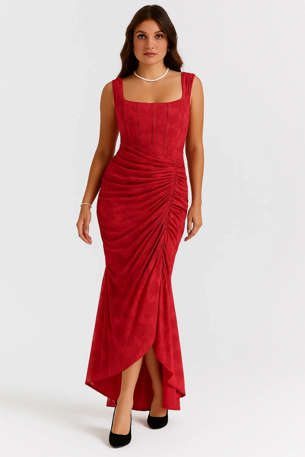 Women's Rose Print Maxi Dress | Flowing | Arabellina™ View 21