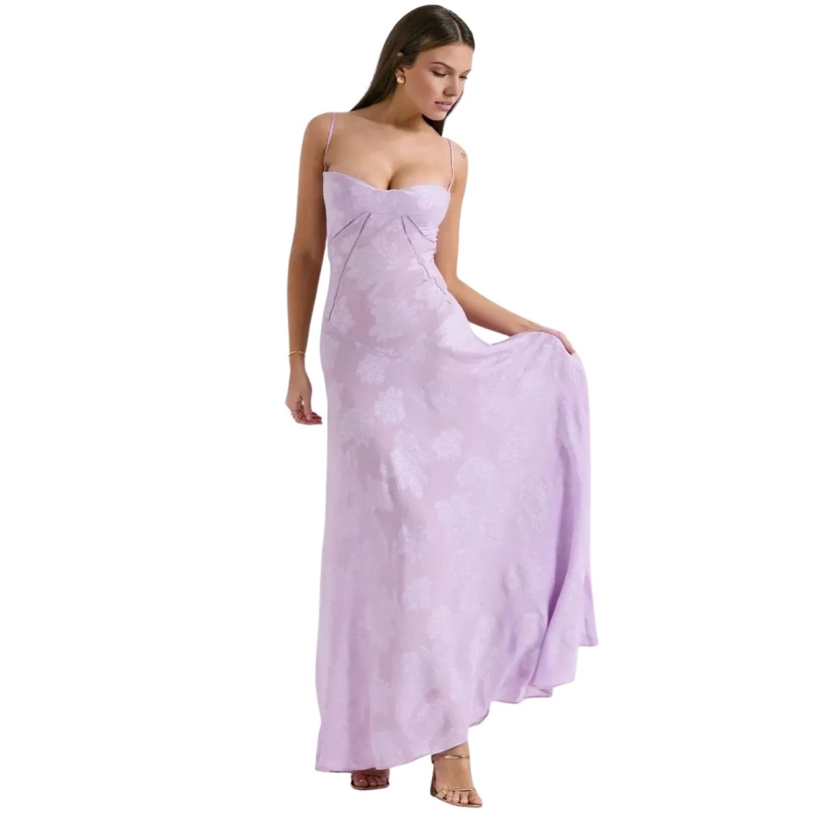 Women's Floral Jacquard Wedding Guest Dress | Etherelynn™ View 23
