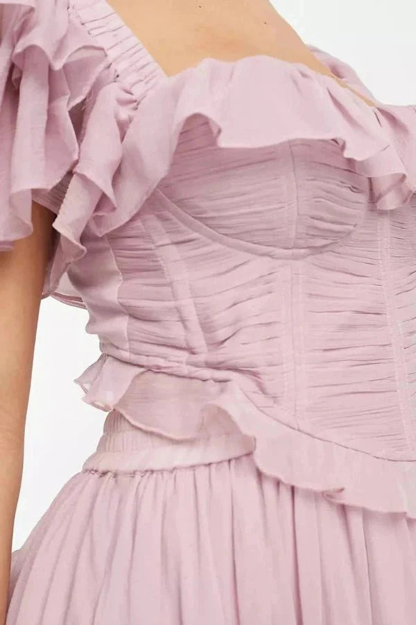 Women's Ruffle Corset Set | Tiered Skirt | Thessyria™ Side