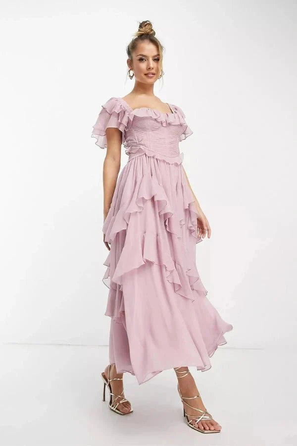 Women's Ruffle Corset Set | Tiered Skirt | Thessyria™ Hero