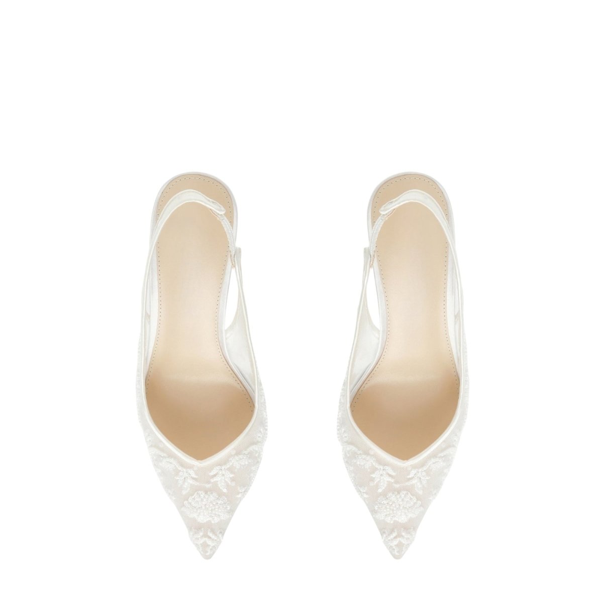 Women's Beaded Slingback Pumps | Mesh Lace | Seraphielle™ View 11
