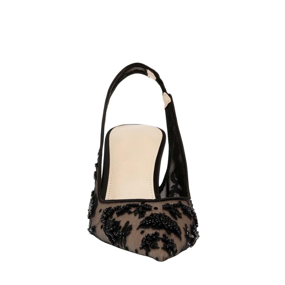 Women's Beaded Slingback Pumps | Mesh Lace | Seraphielle™ Detail