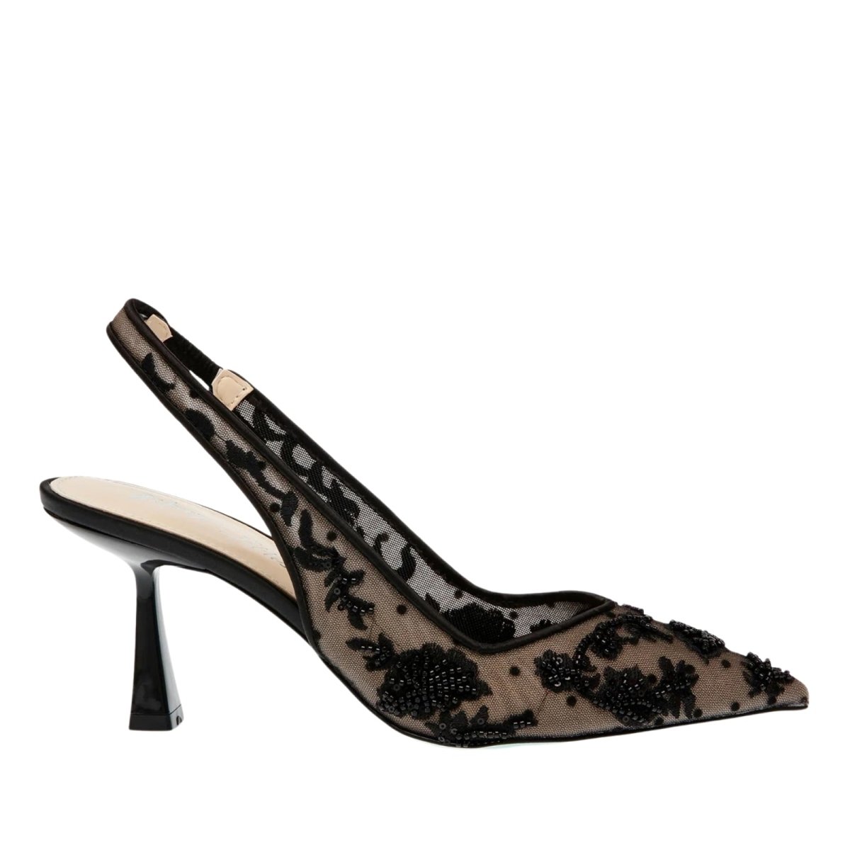 Women's Beaded Slingback Pumps | Mesh Lace | Seraphielle™ Hero