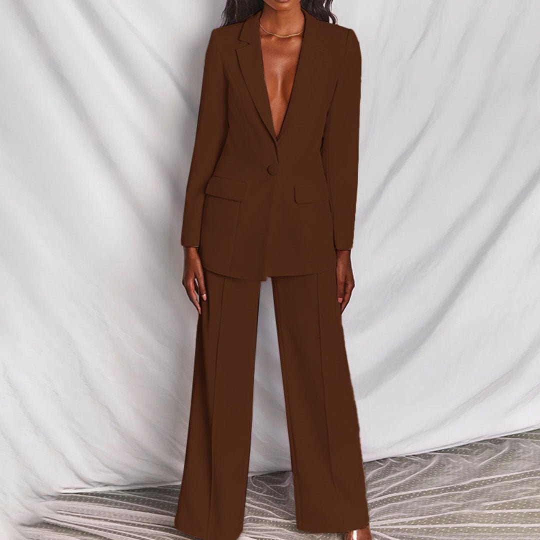 Women's Chic Blazer & Trousers Set | Elysiara™ Full
