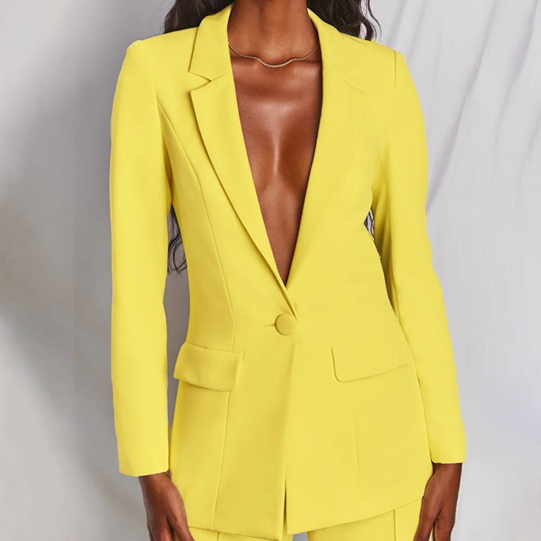 Women's Chic Blazer & Trousers Set | Elysiara™ Front
